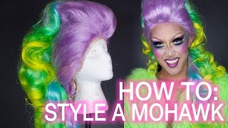 How To Style a Mohawk Wig Rainbow Unicorn Mohawk Tutorial [upl. by Kramnhoj]