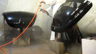 Second Coat of Summit High Solids Urethane Clear  V8 VW Bug Project [upl. by Atinihs515]