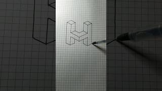 como hacer H en 3d drawing art draw painting satisfying ddrawing [upl. by Netnert]