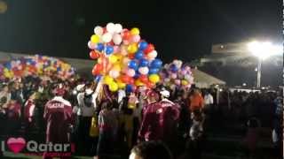 Balloons being released at Qatar National Sports Day 2013 [upl. by Horodko]