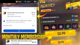 Free Fire 95 Discount Monthly Membership 😱  How To Buy Monthly Membership FF [upl. by Ariay]