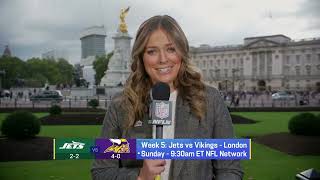 Jamie Erdahl reports from London ahead of JetsVikings international game  GMFB [upl. by Krum]