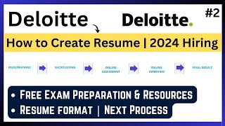 Deloitte 2024 Hiring  How to Create Resume  Shortlisting  FREE Exam Preparation  Deloitte NLA [upl. by Lleynod]