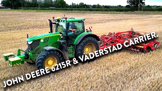 4Kᵁᴴᴰ Sept 2024 John Deere 6215R amp a Väderstad Carrier XL 525 cultivating in North Green [upl. by Ailed]