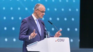 CDUParteitag Merz vor Wiederwahl zum Vorsitzenden [upl. by Uaeb]