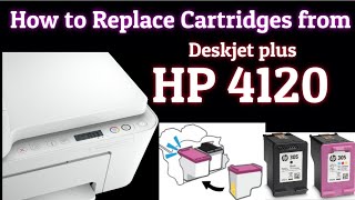 Remove or Replace Cartridges from HP Deskjet 4120 Printer [upl. by Rimat]