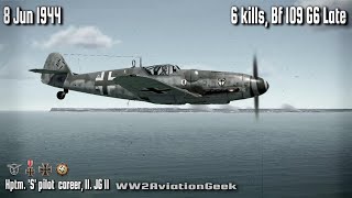 Bf 109 G6 Late 6 kills on Patrol off the coast of Normandy  WW2 Air Combat Flight Sim [upl. by Enyad]