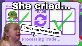 Girl Cries After Getting Scammed With Her Favorite Pet Adopt Me Roblox  FadedPlayz [upl. by Aibat]