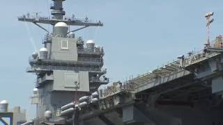 Gerald R Ford CVN 78 Turns 180 Degrees in Time Lapse Video [upl. by Letsirk]