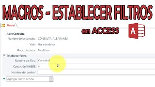 MACROS en ACCESS  ESTABLECER o APLICAR FILTROS [upl. by Belle]
