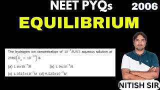 The hydrogen ion concentration of 108MHCl aqueous solution at 298KKw1014 is [upl. by Nigen]