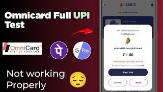 omni card upi test to all QRs omni card upi not working properly omnicard upi for below 18 [upl. by Zina385]