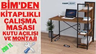 BÄ°MDE SATILAN KÄ°TAPLIKLI Ã‡ALIÅMA MASASI KUTU AÃ‡ILIÅI VE MONTAJI yeni [upl. by Thomasa]