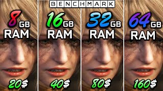 How much RAM do you need in 2023 8 GB vs 16GB vs 32 GB vs 64GB  Test in 10 Games  1440p [upl. by Gabriellia]