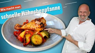 Hähnchenschenkel im Backofen mit Gemüse  einfach schnell amp lecker [upl. by Yetac]