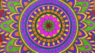 Mandala Coloring Mandala Full of Colors Upbeat Positivity Rangoli Designs [upl. by Salkin563]