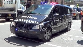 NSW Police  Public Order amp Riot Squad van at The Rocks Sydney [upl. by Nodnrb]