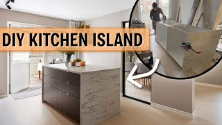 DIY Kitchen Island Build  EASY Tutorial for Beginners using IKEA [upl. by Biamonte]