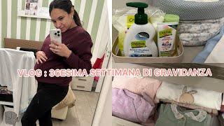 VLOG  PRIME CONTRAZIONI  ULTIME VISITE  ORGANIZZAZIONE FASCIATOIO  36SETTIMANA DI GRAVIDANZA 🤰 [upl. by Imot]