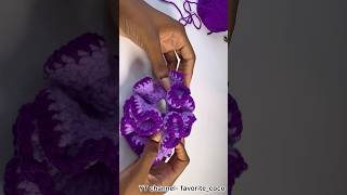 How to crochet a hair scrunchie favoritecoco diy crochetscrunchies [upl. by Atirehs]