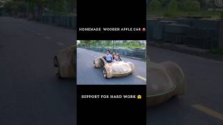 Homemade wooden Apple car🚘👑homemade💯hardwork🥰youtube✅ytshort🔥🔥 [upl. by Aisha]