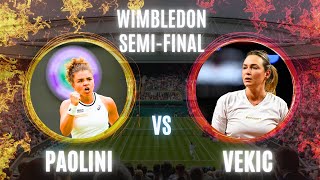 Jasmine Paolini vs Â· Donna Vekic Â· Wimbledon SemiFinal Â· LIVE TENNIS WATCHLONG [upl. by Rotman]