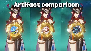 Chasca artifacts comparison  Genshin Impact 52 [upl. by Ellienad]