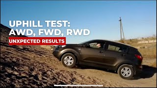 4x4 and AWD and FWD and RWD SUV for uphill test [upl. by Fifine]