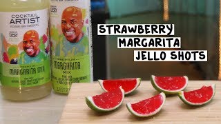 Cocktail Artist Strawberry Margarita Jello Shots  Tipsy Bartender [upl. by Lebar]