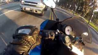 Motorcycle  Yellow Light Close Call [upl. by Anomor]