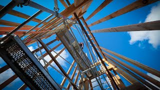 Mounting the final section of the turret roof [upl. by Mij]