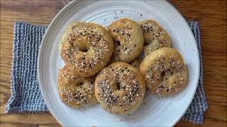 Fluffy Homemade Bagels  2 INGREDIENT Recipe [upl. by Ablasor]