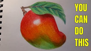 How To Draw a Mango  DOMS Color Pencil Drawing  How to Draw Mango For Beginners [upl. by Waldner]