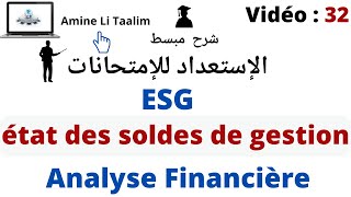 diagnostic financier Analyse  L’état des Soldes de gestion  ESG [upl. by Virendra]