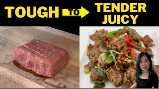 DON’T put baking soda in beef marinade  The RIGHT way to tenderize beef for stir fries [upl. by Aihsekram]