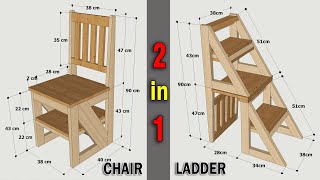 HOW TO MAKE A FOLDING LADDER CHAIR OF WOOD [upl. by Perloff]