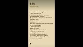 Fear a Poem by Khalil Gibran [upl. by Jillane]