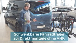 Nugget amp Copa Zubehör Schwenkbarer Fahrradträger zur direkten Montage ohne AHK [upl. by Roosnam]