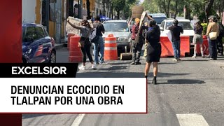 Protesta en el centro de Tlalpan contra tala de árboles por proyecto inmobiliario [upl. by Eceertal962]