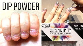 How to Apply Dip Powder with Nail Tips on Bitten Nails [upl. by Bartosch]