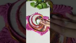 easy rangoli just in 2 minutes rangolieasyrangoliletscreateuniquebegginer [upl. by Nauqit]