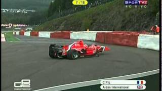 Charles Pic crash at GP2 Sprint Race Spa Francorchamps [upl. by Snodgrass]