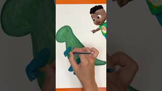 Easy Acrylic Dinosaur Painting🎨 CoComelon Crafts shorts cocomelon [upl. by Rialb501]