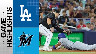 Dodgers vs Marlins Game Highlights 9723  MLB Highlights [upl. by Ellennod]