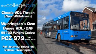 Now Withdrawn Warringtons Own Buses VDL SB120 Wright Cadet PCZ 979 [upl. by Fernanda215]