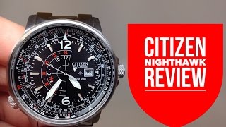 CITIZEN NIGHTHAWK PROMASTER ECODRIVE MENS PILOT WATCH REVIEW MODEL BJ701059E [upl. by Maddock554]