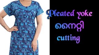 Pleated yoke nighty cutting [upl. by Clarkin]