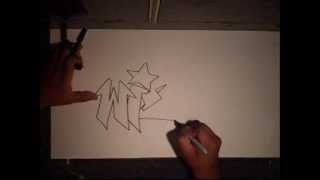 Drawing GraffitiWIZBy WIZARD Simple Letters [upl. by Esiuolyram234]