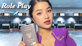 ASMR Air Hostess Roleplay ✈️✨checkin  fight attendant [upl. by Trebo]