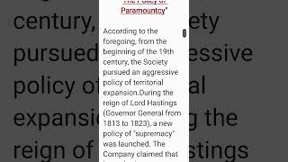 What was The Policy of Paramountcy Class 8 History Chapter 2 [upl. by Thomson695]